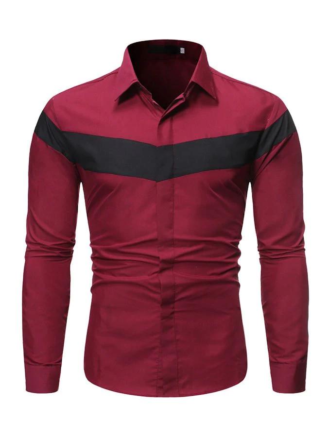 Mofybuy Men's Casual Party Print Shirt